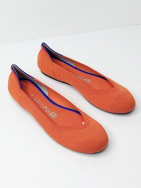 Rothy's The Flat Round Toe Slip-On Luxury Ballet Flats Persimmon Womens 7.5